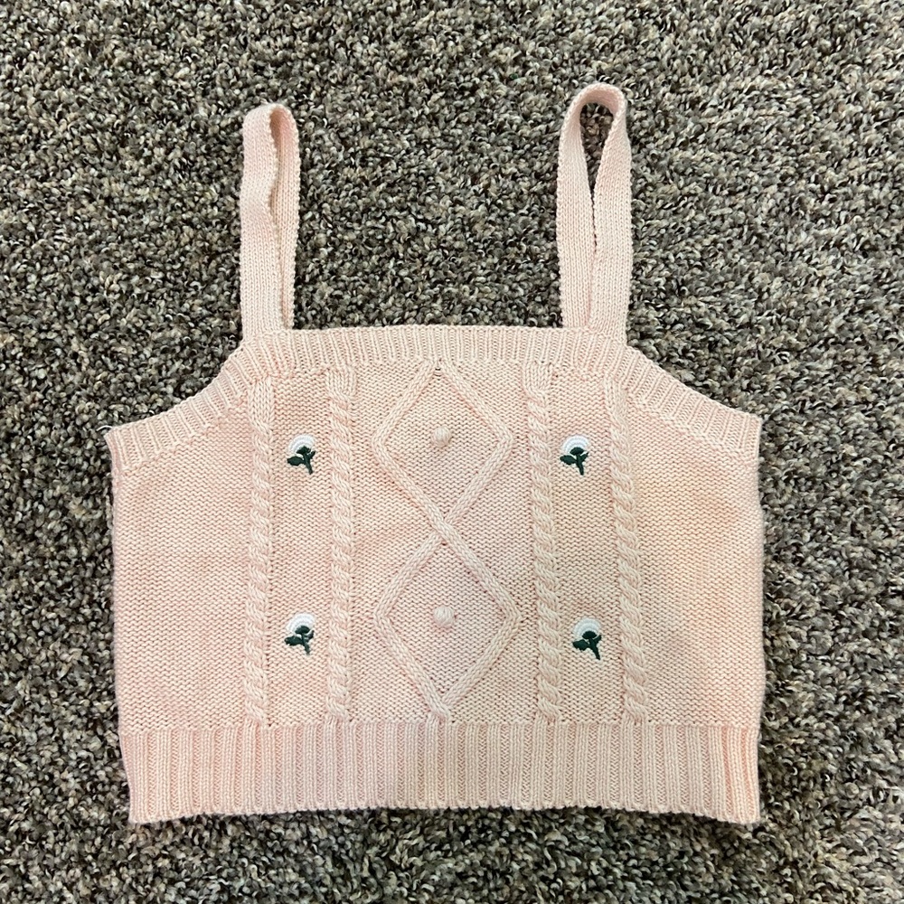 Pink knitted set- shirt and cardigan